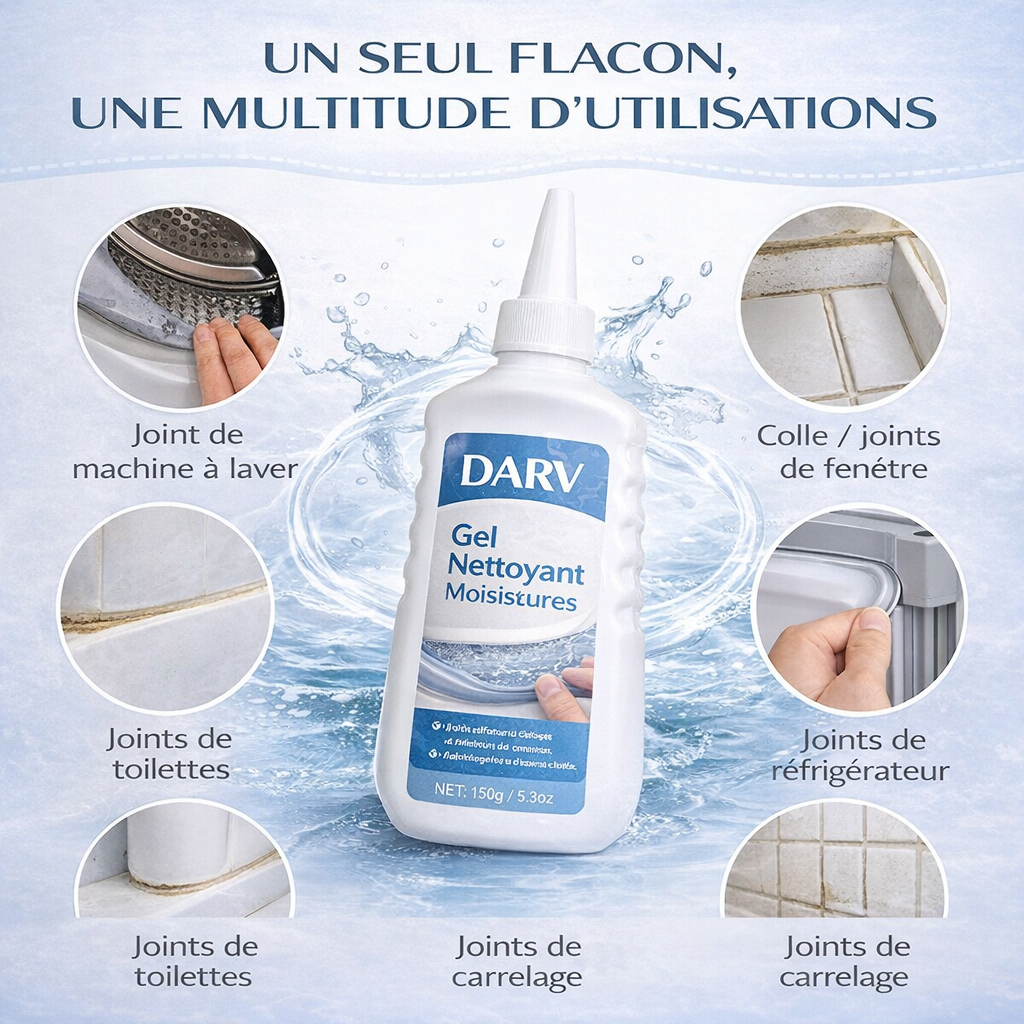 Pack de 2 Gels Nettoyant Darv anti moisissures - (gants de protection offerts )