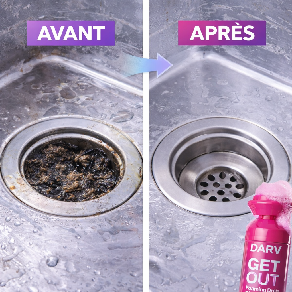 Pack de 2 Darv Get Out - Nettoyant de canalisation parfumé (gants de protection offerts)