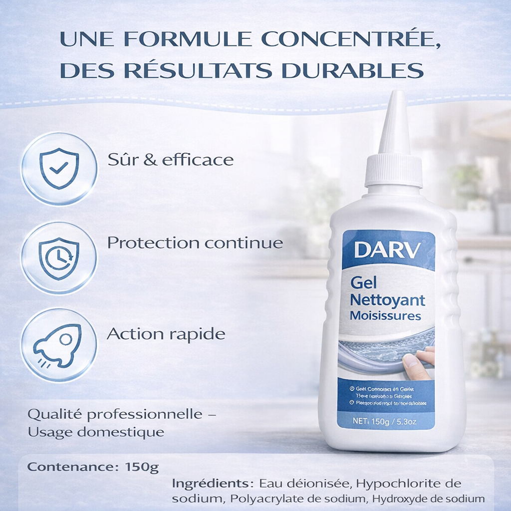 Pack de 2 Gels Nettoyant Darv anti moisissures - (gants de protection offerts )