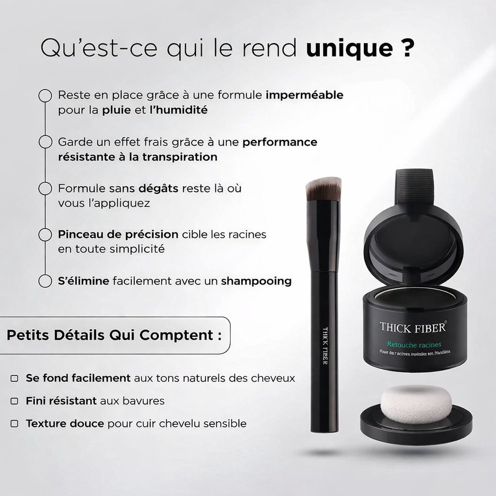 Poudre capillaire mixte - couvre les trous dans les cheveux( 1 Pinceau offert)